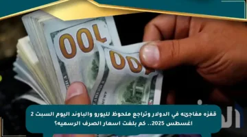 قفزة مفاجئة في الدولار وتراجع ملحوظ لليورو والباوند اليوم السبت 2 أغسطس 2025.. كم بلغت أسعار الصرف الرسمية؟